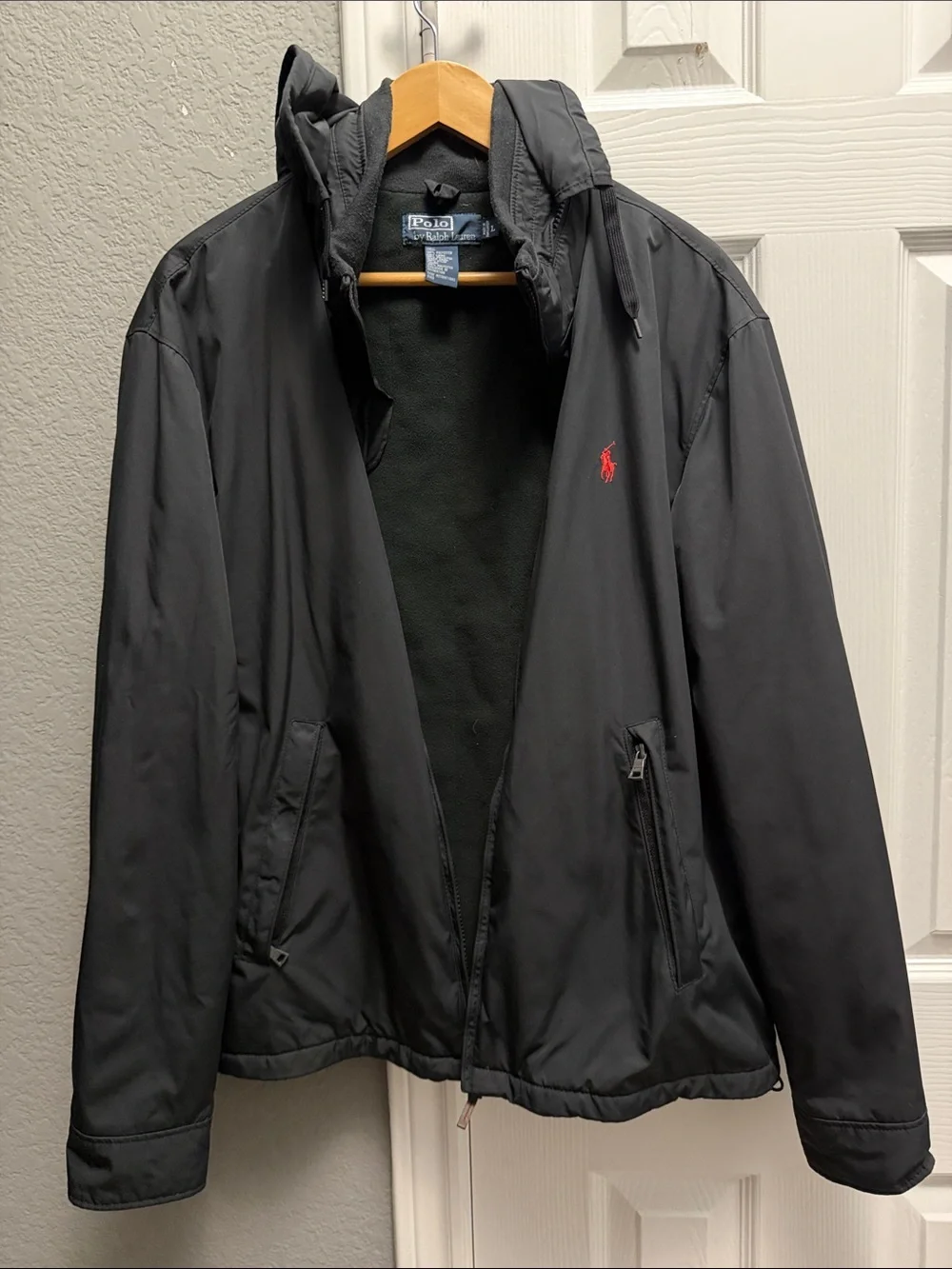 Ralph Lauren men’s black jacket with hood size large